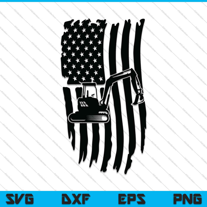 Digger USA Bandera SVG PNG Cortar archivos imprimibles