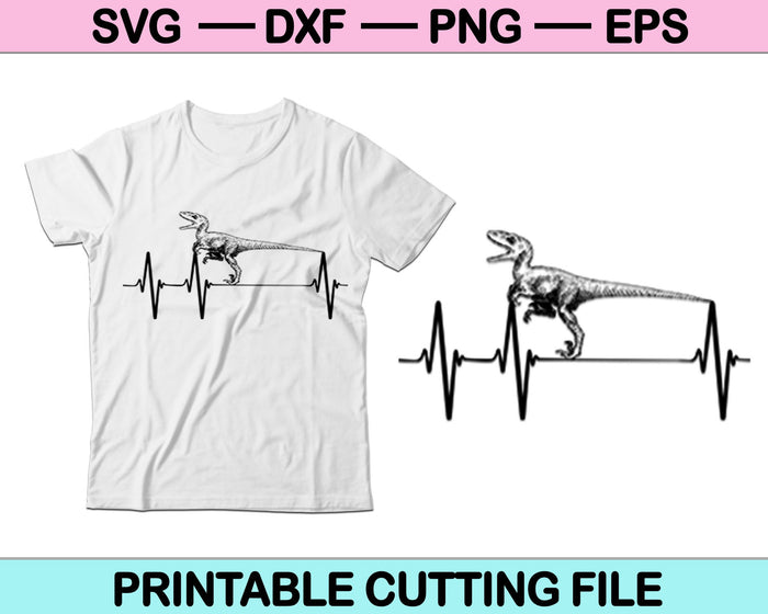 Dinosaur Heartbeat Hunting SVG PNG Cortar archivos imprimibles