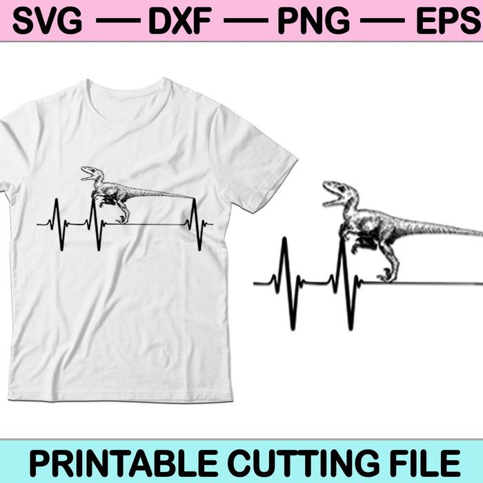 Dinosaur Heartbeat Hunting SVG PNG Cortar archivos imprimibles