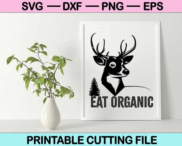 Coma caza orgánica SVG PNG cortando archivos imprimibles