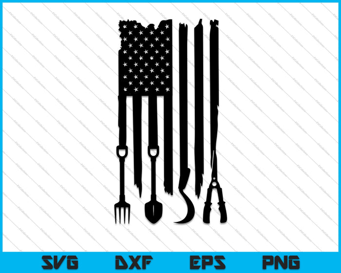 Bandera americana del granjero SVG PNG cortando archivos imprimibles