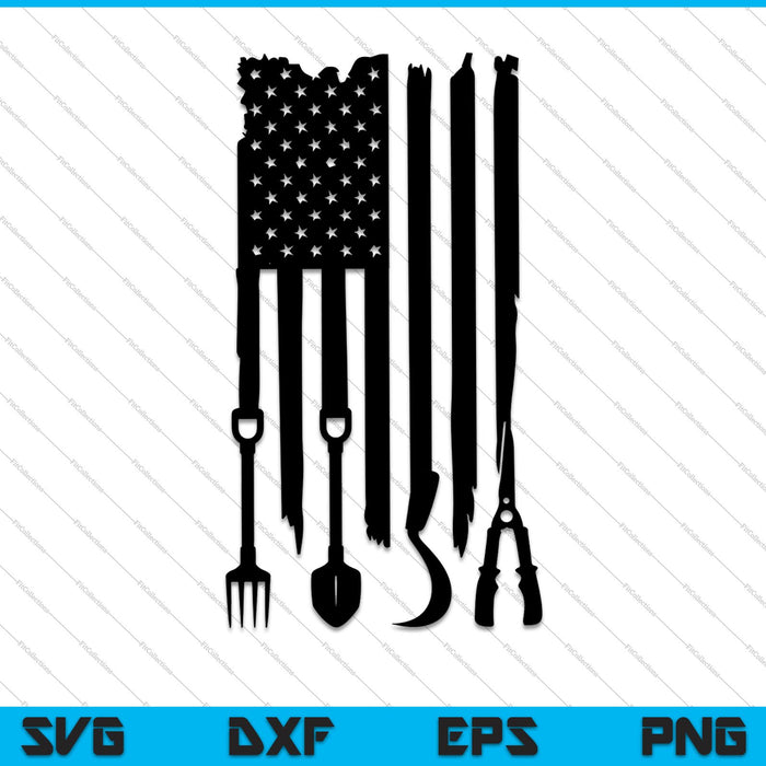 Bandera americana del granjero SVG PNG cortando archivos imprimibles
