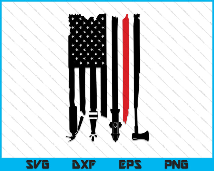 Brandweerman Amerikaanse vlag SVG PNG snijden afdrukbare bestanden