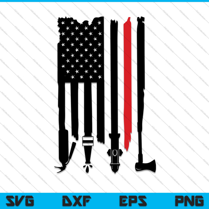 Firefighter American Flag SVG PNG Cutting Printable Files