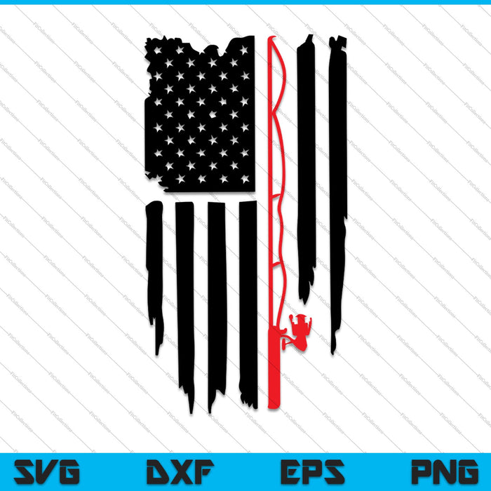 Pesca bandera americana SVG PNG corte archivos imprimibles