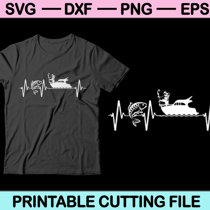 Pesca Heartbeat SVG PNG Cortar archivos imprimibles