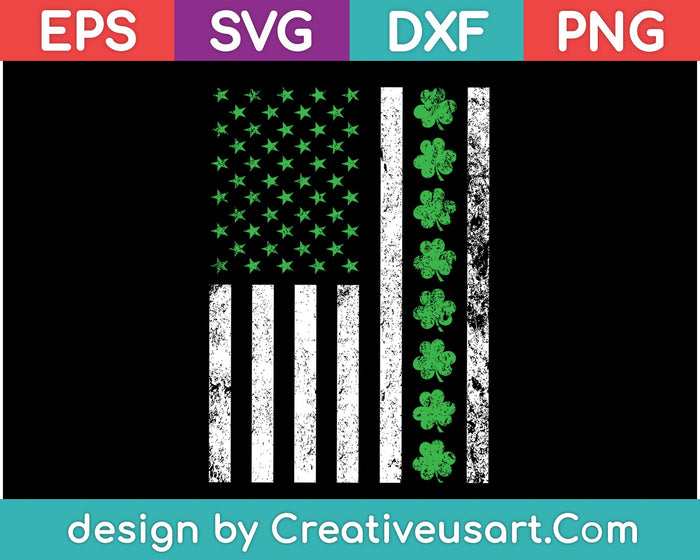 Bandera Americana Día de San Patricio SVG PNG Cortar archivos imprimibles
