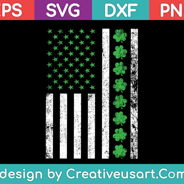 Bandera Americana Día de San Patricio SVG PNG Cortar archivos imprimibles