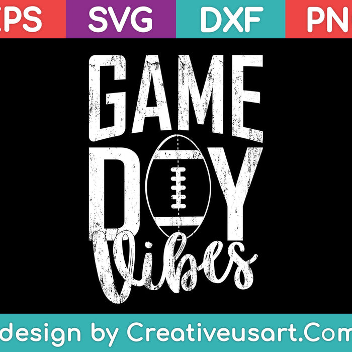 Game Day Vibers SVG PNG Cortar archivos imprimibles