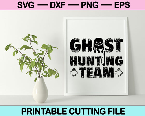 Equipo de caza de fantasmas Halloween SVG cortando archivos imprimibles