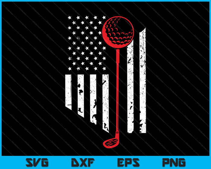 Golf USA Bandera 4 de julio SVG PNG Cortar archivos imprimibles