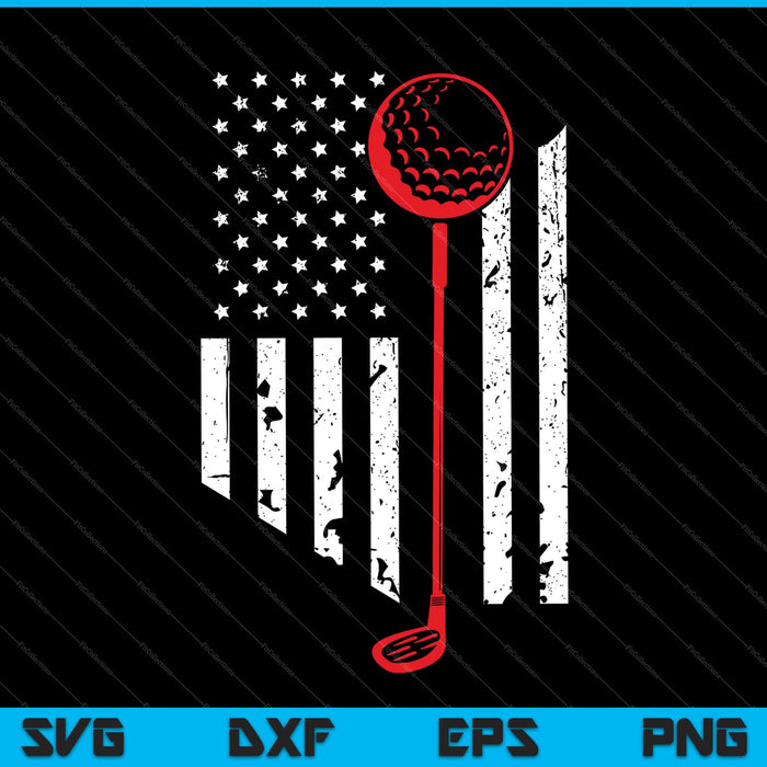 Golf USA Flag 4th of July SVG PNG Cutting Printable Files