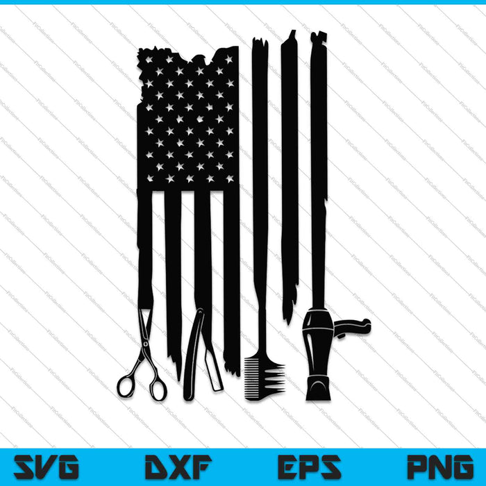 Hair Stylist Flag SVG PNG Cutting Printable Files