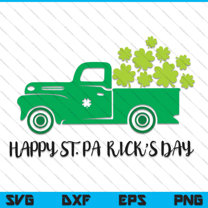 Happy ST Patrick's Day Truck Love SVG PNG Cutting Printable Files