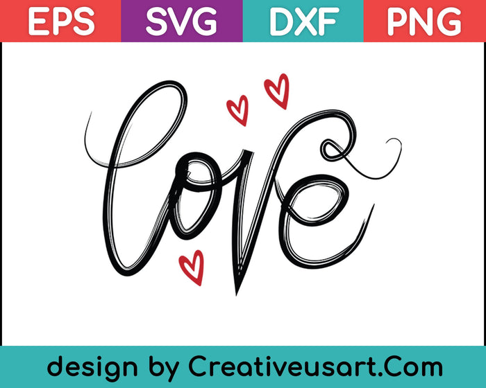 Corazón de amor SVG PNG cortando archivos imprimibles