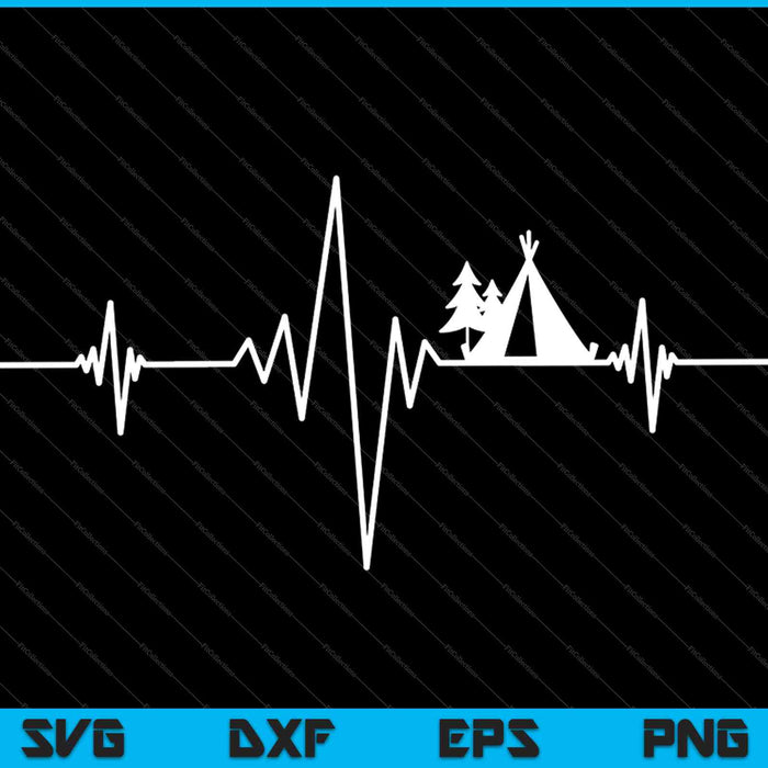 Camping Heartbeat SVG PNG Cortar archivos imprimibles