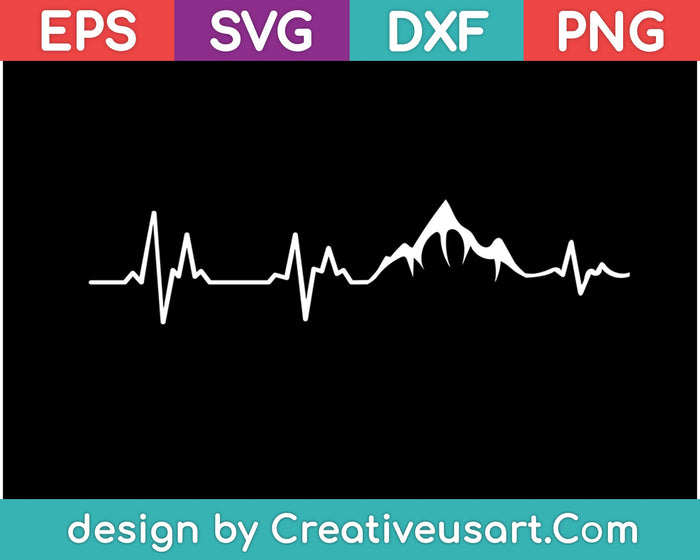 Heartbeat Hiking SVG PNG Cutting Printable Files
