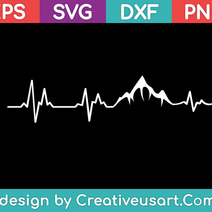 Heartbeat Hiking SVG PNG Cutting Printable Files