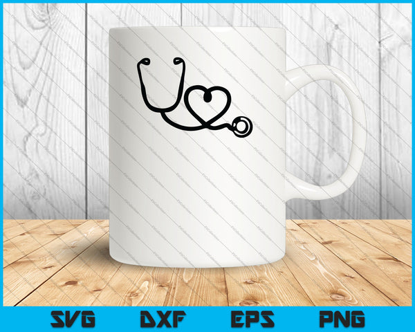 Heart Stethoscope SVG PNG Cutting Printable Files