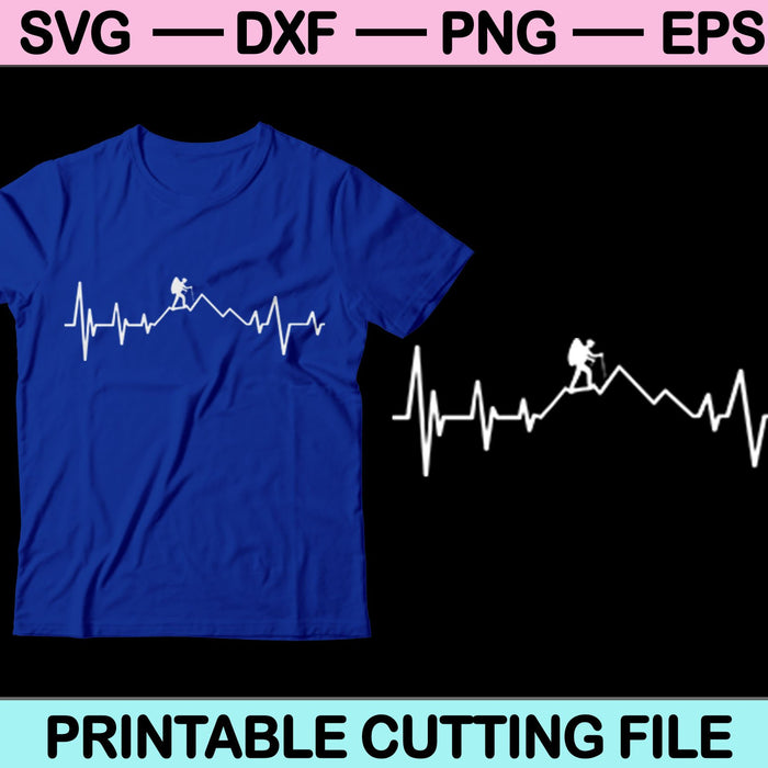 Wandelen Heartbeat SVG PNG snijden afdrukbare bestanden