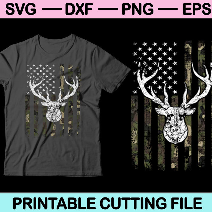 American Flag And Deer Hunting Svg Cutting Printable Files