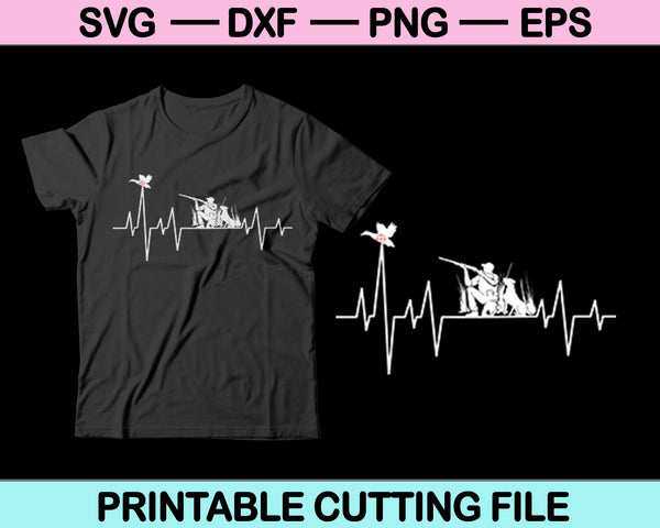 Jacht en Duck Heartbeat SVG PNG snijden afdrukbare bestanden