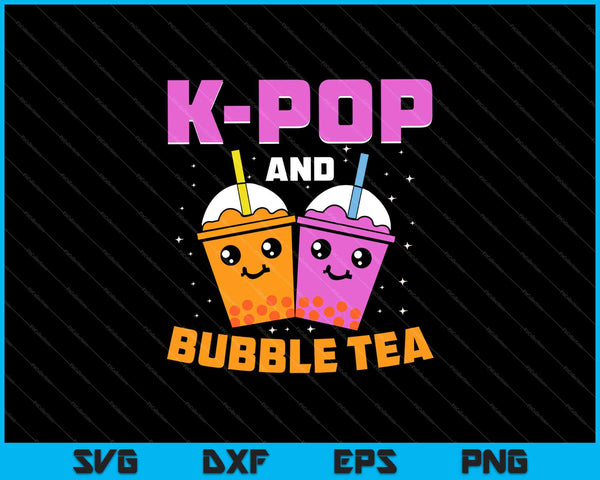 K-pop And Bubble Tea SVG PNG Cutting Printable Files