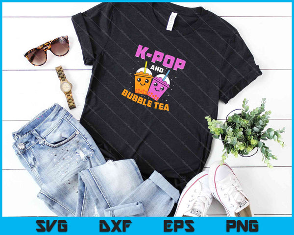 K-pop y Bubble Tea SVG PNG cortando archivos imprimibles - on a t-shirt