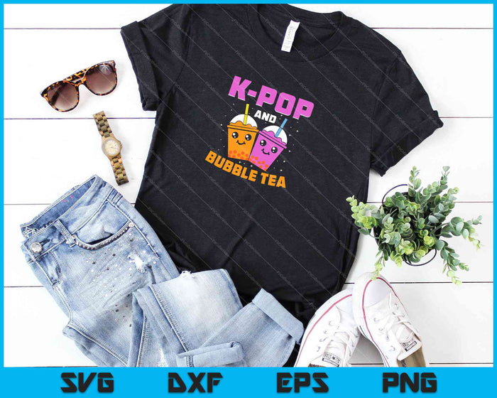 K-pop And Bubble Tea SVG PNG Cutting Printable Files