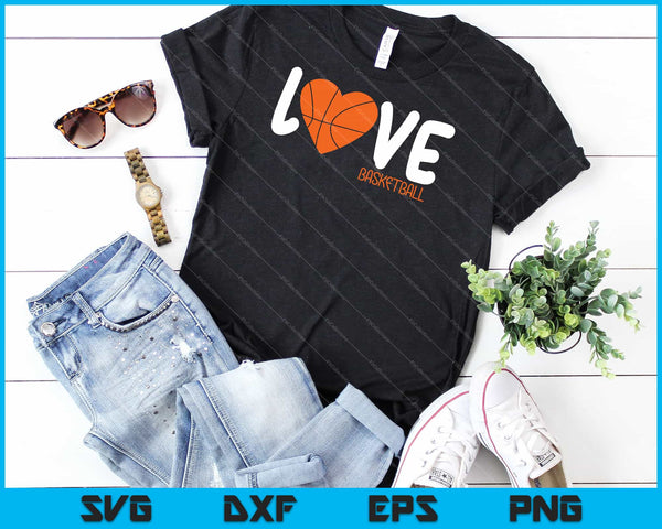 Grappige liefde basketbal minnaar SVG PNG snijden afdrukbare bestanden - on a t-shirt