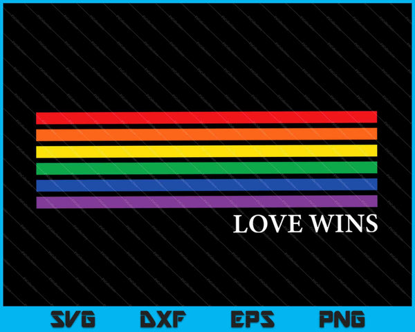 Love Wins Gay Pride Rainbow SVG PNG Cutting Printable Files