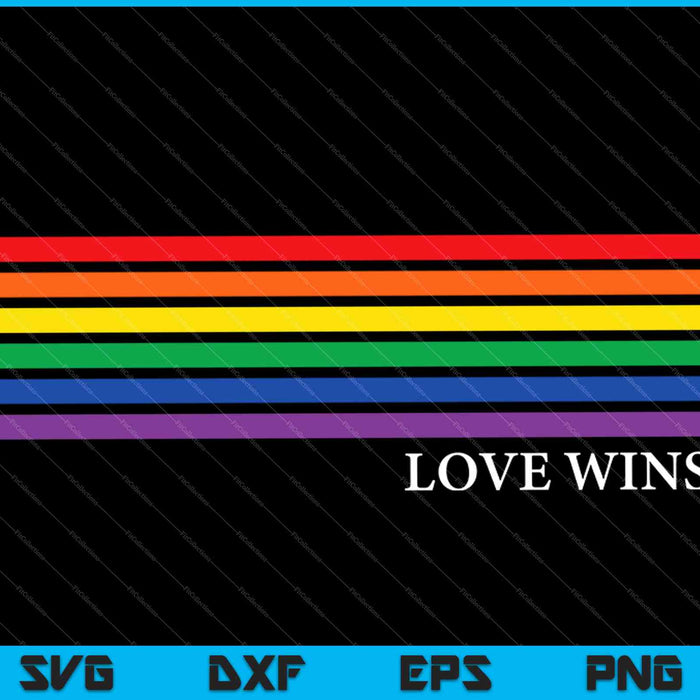 Love Wins Gay Pride Rainbow SVG PNG Cutting Printable Files