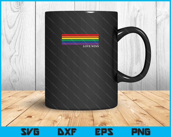 Liefde wint Gay Pride Rainbow SVG PNG snijden afdrukbare bestanden