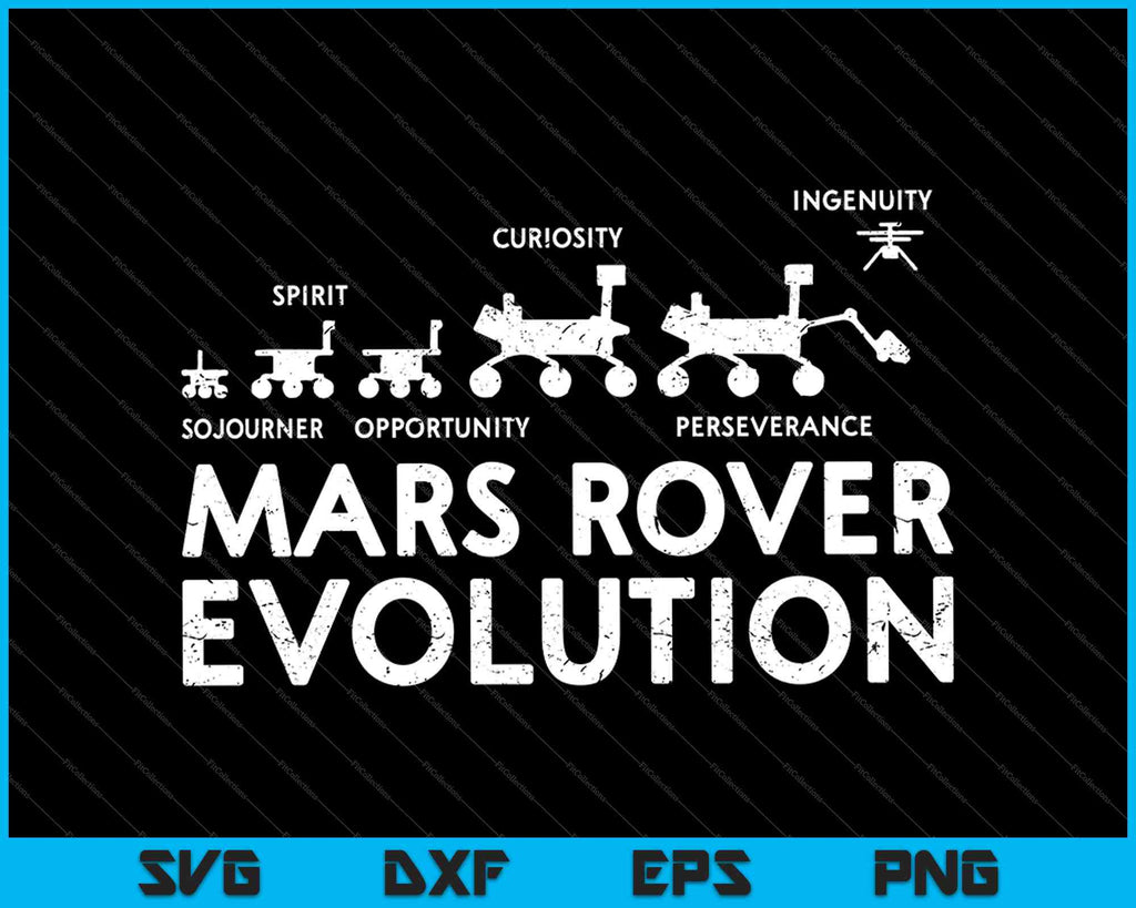 Nasa Rover Evolution Mars Rover Evolution Perseverance Ingenuity Curiosity SVG PNG Files ...