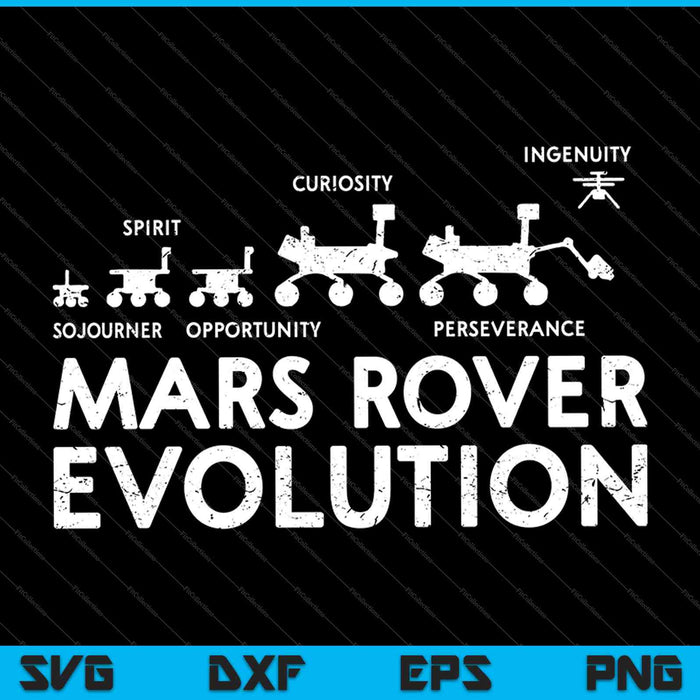 Mars Rover evolutie doorzettingsvermogen vindingrijkheid nieuwsgierigheid SVG PNG snijden afdrukbare bestanden