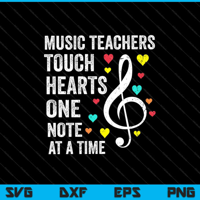 Los profesores de música tocan corazones una nota a la vez SVG PNG cortando archivos imprimibles
