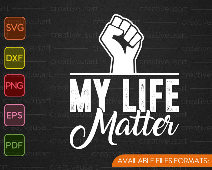 Mijn leven doet ertoe, Black Lives Matter SVG PNG snijden afdrukbare bestanden