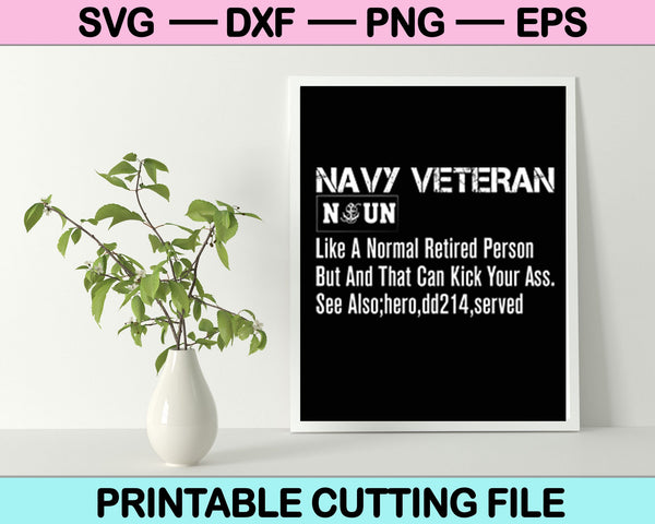 Navy Veteran SVG Cutting Printable Files