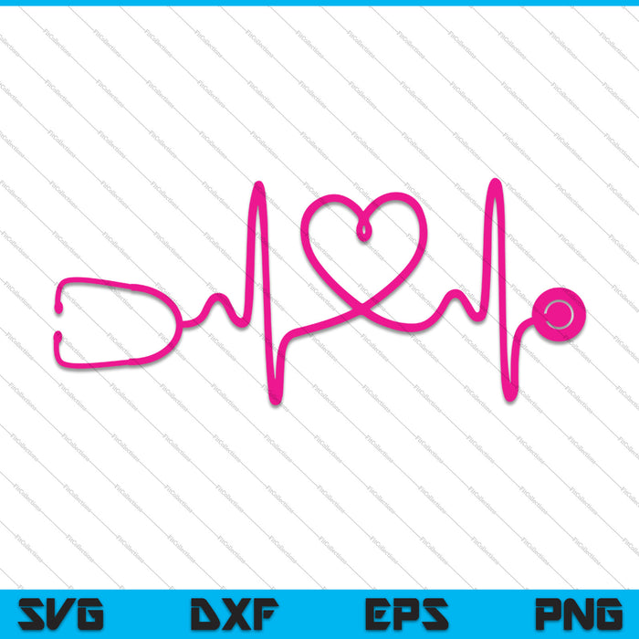 nurse heartbeat SVG PNG Cutting Printable Files