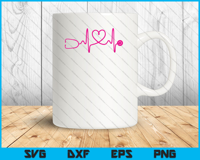 nurse heartbeat SVG PNG Cutting Printable Files