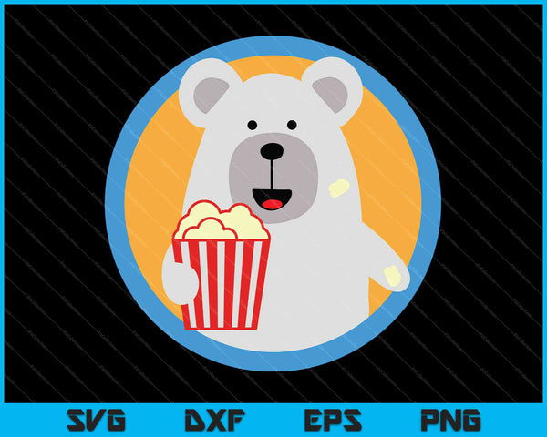 Panda Popcorn SVG PNG Druckbare Dateien schneiden