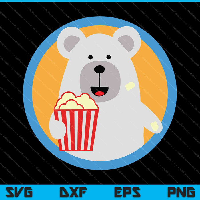Panda Popcorn SVG PNG Druckbare Dateien schneiden