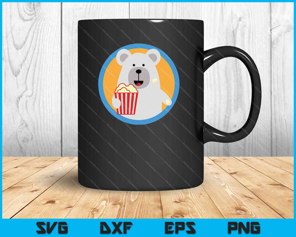 Panda Popcorn SVG PNG Druckbare Dateien schneiden