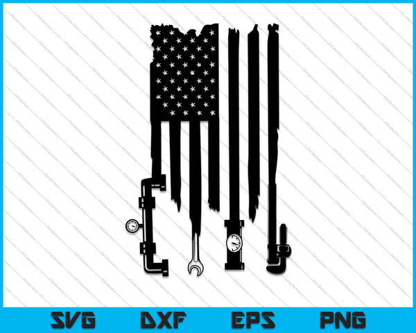 Plumber American Flag SVG PNG Cutting Printable Files