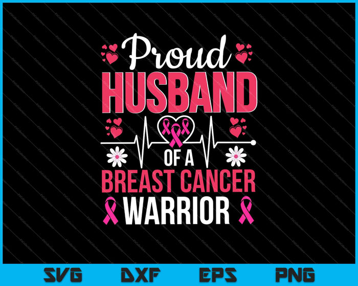 trotse echtgenoot borstkanker krijger bewustzijn roze lint SVG PNG snijden afdrukbare bestanden
