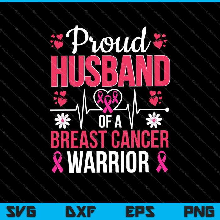 orgulloso marido cáncer de mama guerrero conciencia cinta rosa SVG PNG cortando archivos imprimibles