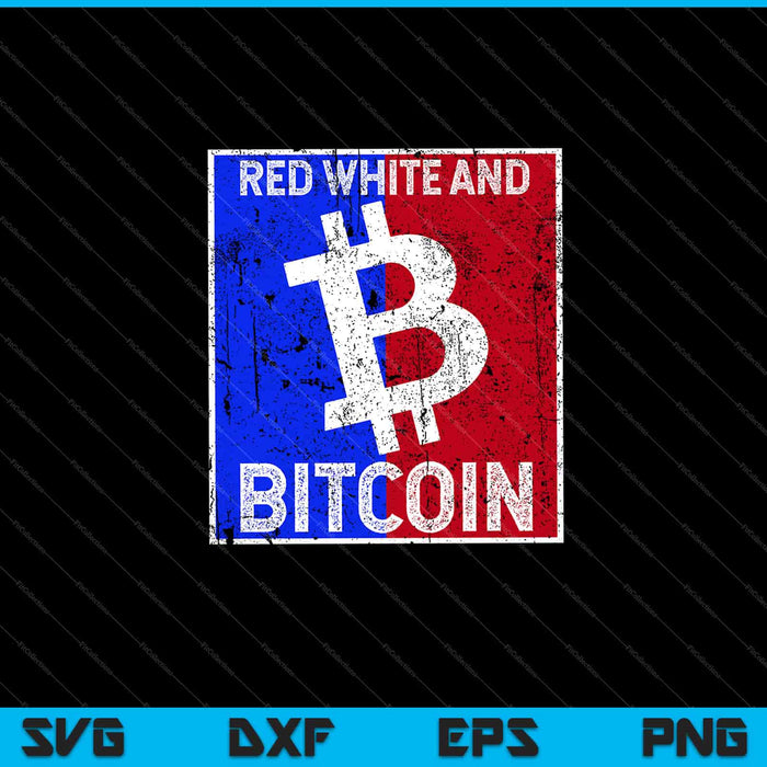 Rood wit en Bitcoin SVG snijden afdrukbare bestanden