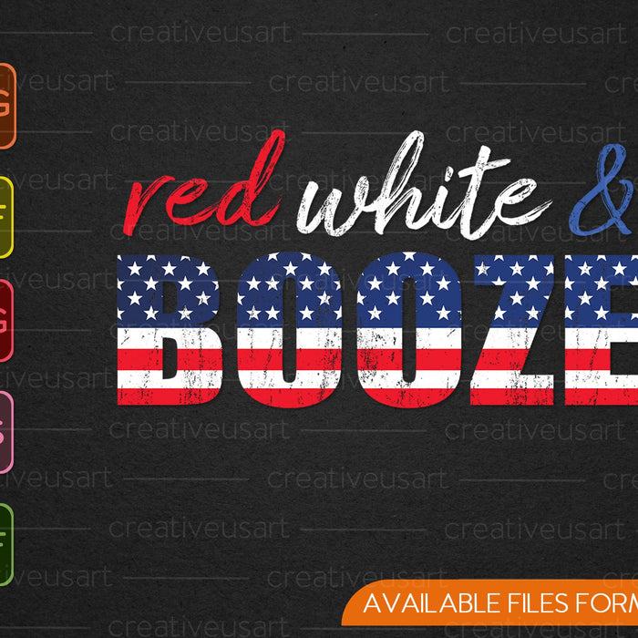 Red White and Booze SVG PNG Cutting Printable Files