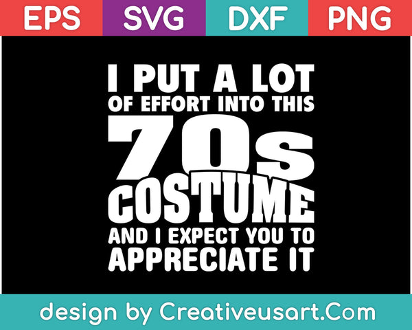 This Is My 70s Costume T-Shirt Design Svg, Png Cutting Printable Files