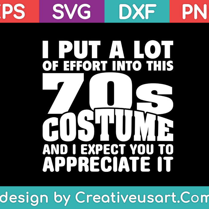 seventies costume Svg Cutting Printable Files